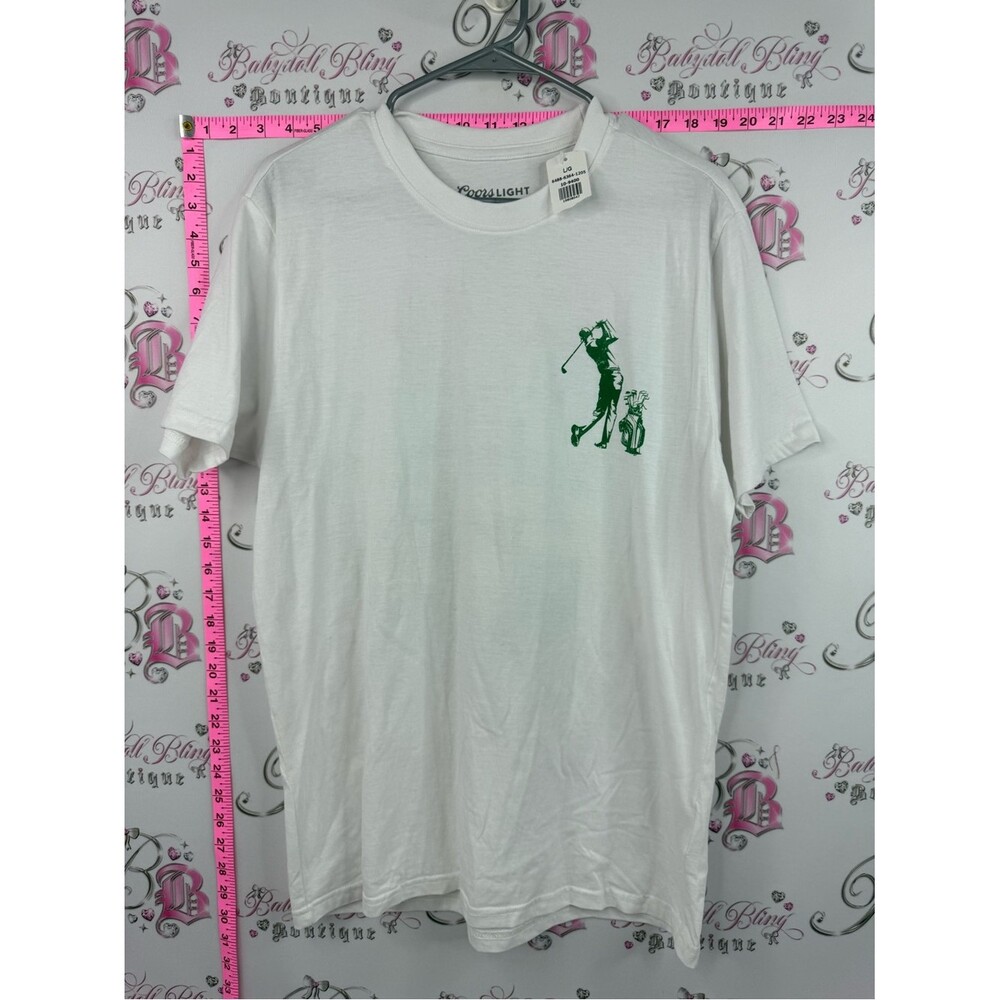 Bluenotes coors light T-shirt White Tee with Green Golf Graphic